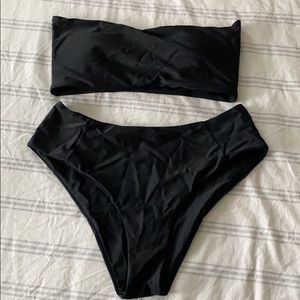 Black high-waisted bikini